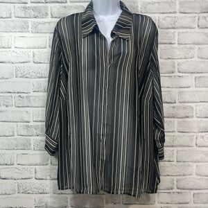 Liz Claiborne Woman Sheer Stripe Blouse 2X